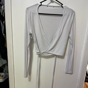 Elegant White Wrap Top
